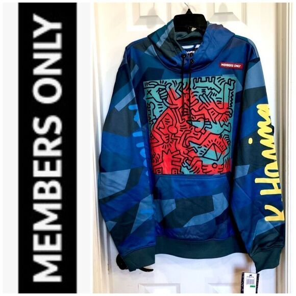🎉HP🎉 MEMBERS ONLY + K HARANG- M Sz L - NWT "Basquiat" (Front & Back) Hoodie - Picture 1 of 16